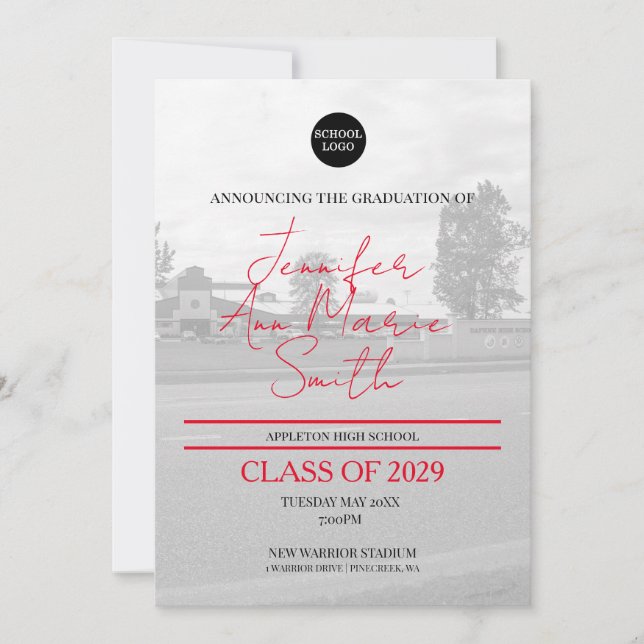 Convites Graduação em ouro preto personalizado com foto tra (Frente)