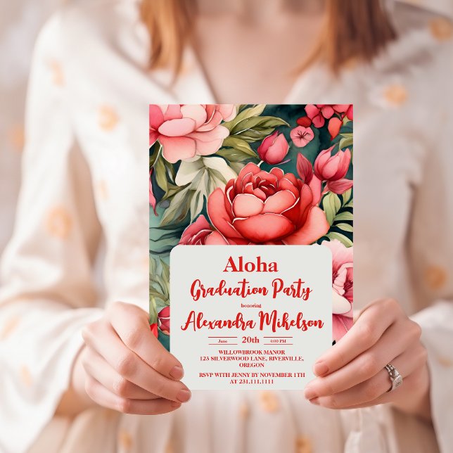 Convites Graduação em Praia Tropical de Watercolor (Criador carregado)