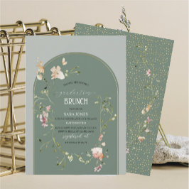 Convites Graduação em Watercolor Elegant WildflowerConvite