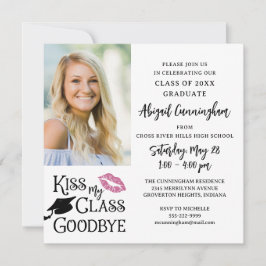 Convites Graduação Engraçada BEIJA MINHA CLASSE GOODBYE Uma