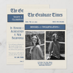 Convites Graduação estilo jornal vintage clássico 2026