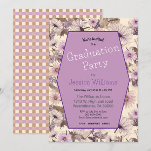 Convites Graduação Floral de Cute Vintage