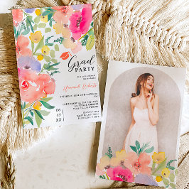 Convites Graduação floral de Jardim Botânico brilhante
