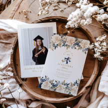 Graduação Floral Dourada do Marinho de Foto Elegan