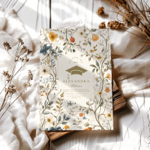 Graduação Floral Elegante Vintage