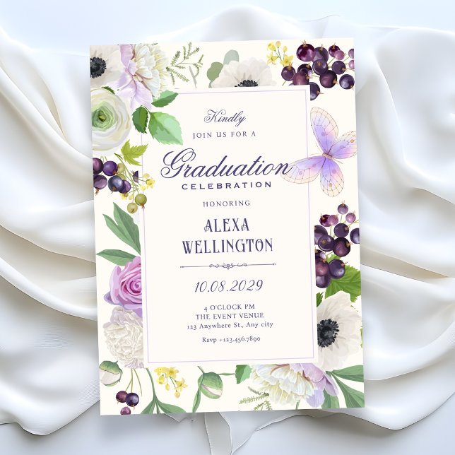 Convites Graduação floral estética (Criador carregado)