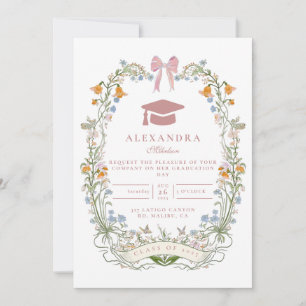 Convites Graduação Floral Jardim Vintage