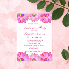 Convites Graduação Floral Rosa