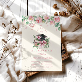 Convites Graduação Floral Rosa