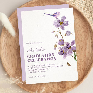 Convites Graduação floral roxa
