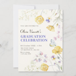 Convites Graduação floral selvagem elegante