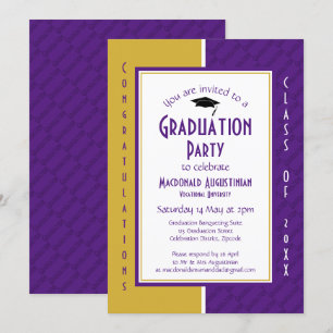 Convites GRADUAÇÃO Formando Dourado Roxo Personalizado
