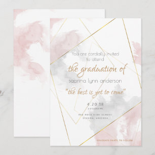 Convites Graduação Geométrica da Silver Rosa Blush