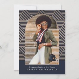 Convites Graduação Geométrica de Impressões de marinho de  