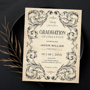 Convites Graduação gótica vintage