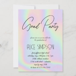 Convites Graduação holográfica de dobra do arco-íris