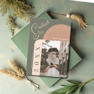 Convites Graduação islâmica de Foto Moderna Caligrafia Negr