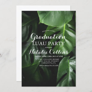 Convites Graduação Luau Palm Tropical Leaf Invitation