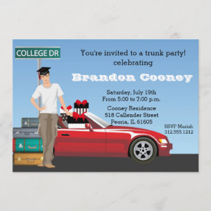 Convites Graduação masculina do partido do tronco da