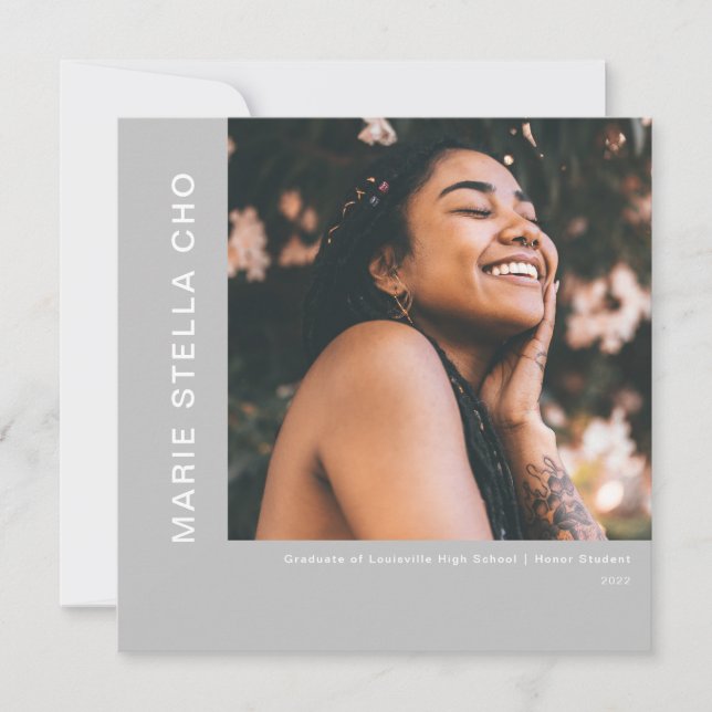 Convites Graduação mínima de cinzas de arranque fresco (Frente)