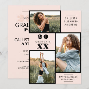 Convites Graduação Mínima Moderna De Graduação De Foto