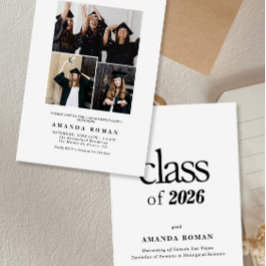 Convites Graduação Minimalista Branca com Foto