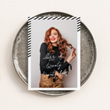 Graduação Minimalista Preta Stripes Brancas Modern