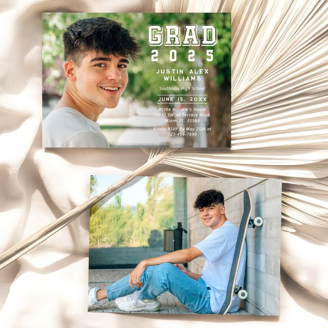 Convites Graduação Moderna de Foto do Formando 2 (Criador carregado)