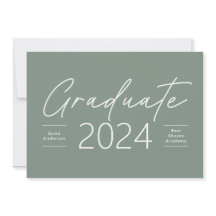 Graduação: moderna escritura elegante sage green