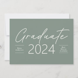 Convites Graduação: moderna escritura elegante sage green