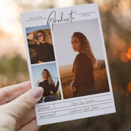 Convites Graduação Múltipla Foto Minimalista Elegante