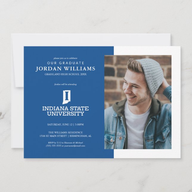 Convites Graduação na Universidade Estadual de Indiana (Frente)