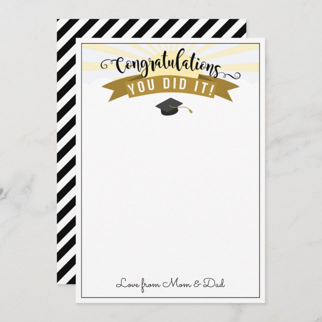 Convites Graduação Oferta de dinheiro bem feito detentor de (Frente/Verso)