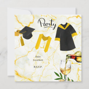 Convites Graduação Parabéns Chapéu acadêmico e vestido