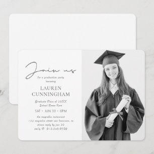 Convites Graduação Partido Moderno Minimalista de Foto Ch