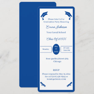 Convites Graduação Personalizada De Azul E Branco Minimalis