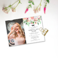 Graduação Personalizada de Foto Blush Floral Green