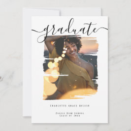 Convites Graduação Personalizada de Foto de Tipografia