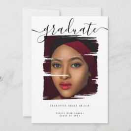 Convites Graduação Personalizada de Foto de Tipografia