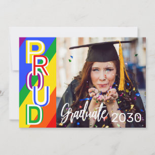 Convites Graduação Personalizada de Foto do Orgulho Arco-Ír