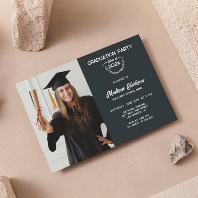 Convites Graduação Personalizada de Laurel Foto (Criador carregado)