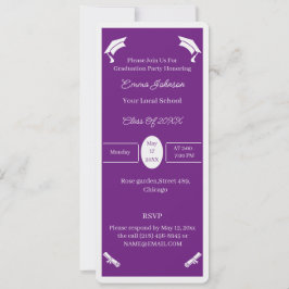 Convites Graduação Personalizada Simples Roxo E Branco
