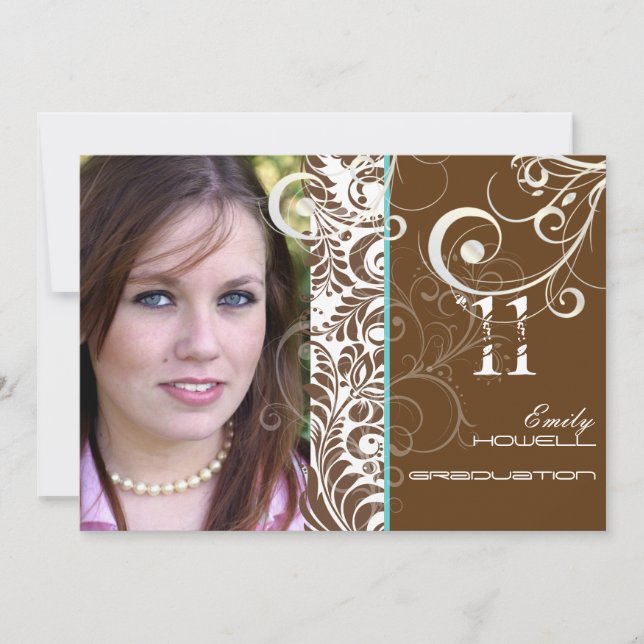 Convites Graduação PixDezines, Bellissimo Damask (Frente)
