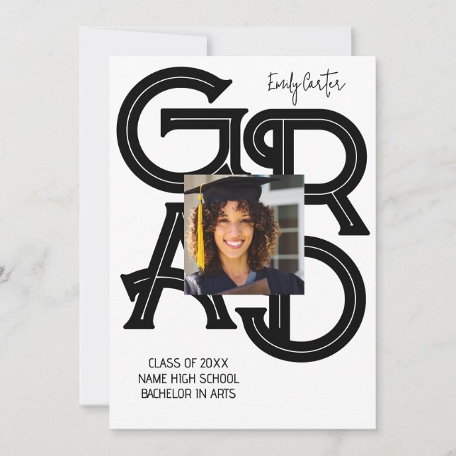 Convites Graduação por Caligrafia Moderna (Frente)