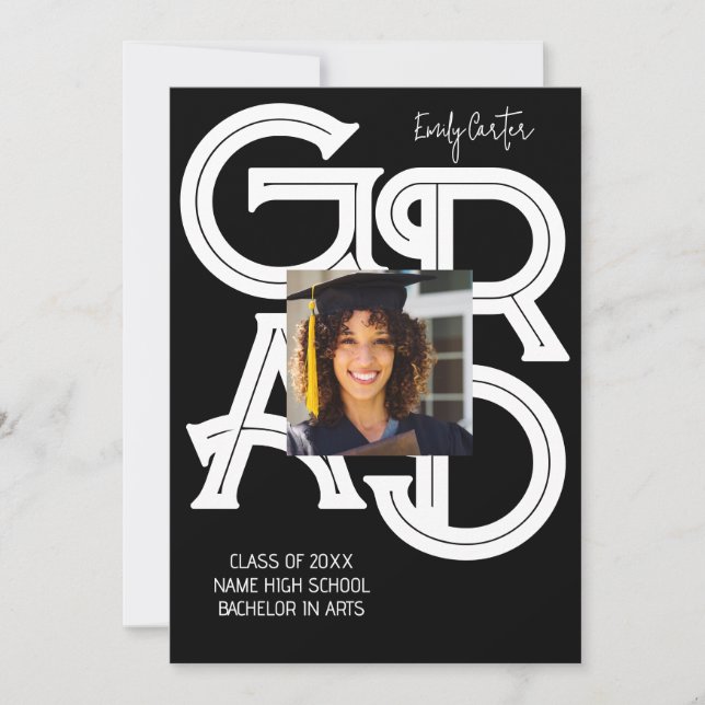 Convites Graduação por Caligrafia Moderna (Frente)