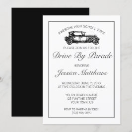 Convites Graduação Por Desfile Moderno Mínimo Branco