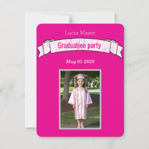 Convites graduação pré-escolar - foto rosa