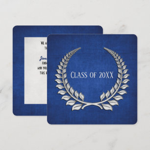 Convites Graduação Silver Laurel em Azul