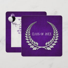 Convites Graduação Silver Laurel em Roxo
