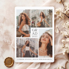 Convites Graduação simples de 4 fotos modernas